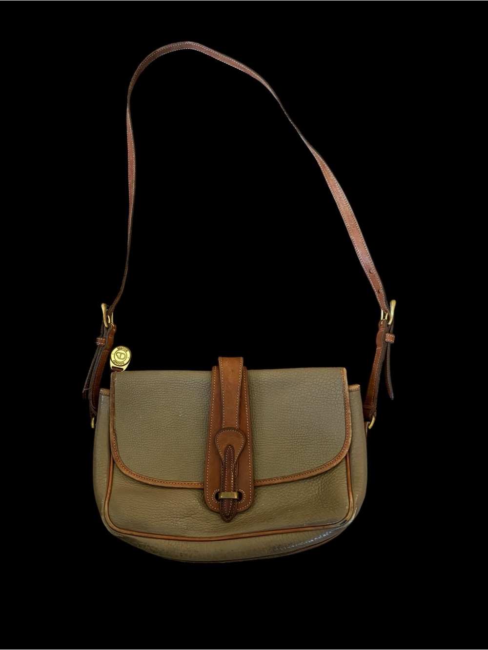 Dooney & Bourke All Weather Leather Equestrian Crossbody Bag Tan/British Tan USA